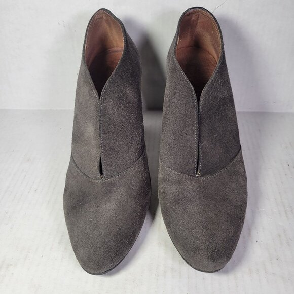 Eric Michael Women Gray Suede High Heel Ankle Booties Shoes Size EU39/US 8.5/9 - Picture 1 of 8